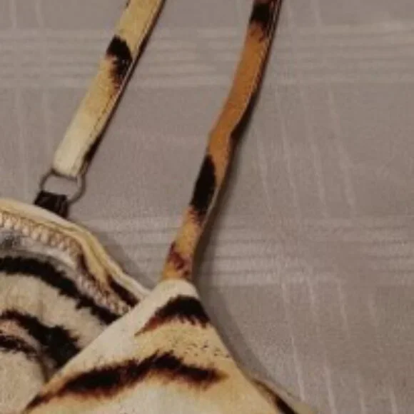 Tiger Striped Tank Top Women's 3XL Cropped w Adjustable Spaghetti Straps Cropped - Picture 4 of 10